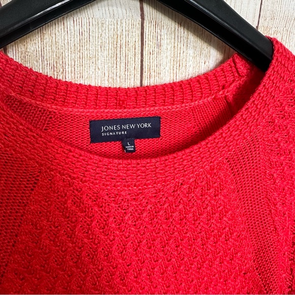 Jones new york Coral Red Cozy Chunky Sweater Large - Picture 5 of 6